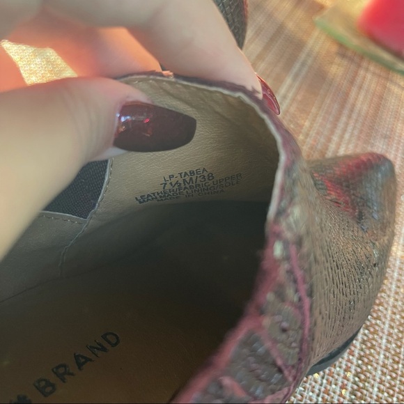 Lucky Brand Tabea Snake Print Booties | 7.5 | Leather - Picture 6 of 9